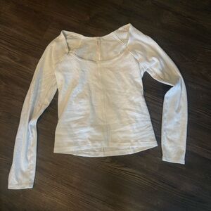 Free People Ribbed White Shirt